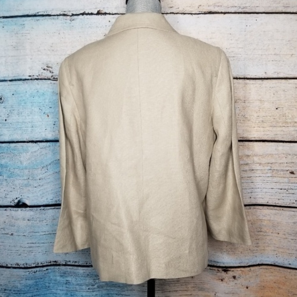 Talbots Linen Open Front Blazer Size 16 - image 2